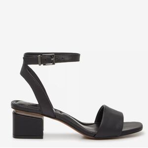 VINCE CAMUTO ACAYLEE SANDAL BLACK BLOCK HEEL SOFT NIB 7.5